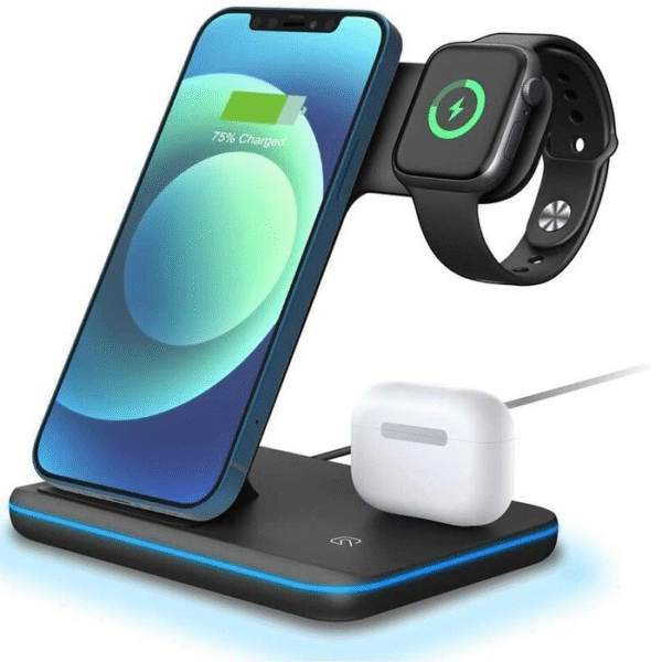 Station de charge sans fil 3-en-1 15 W