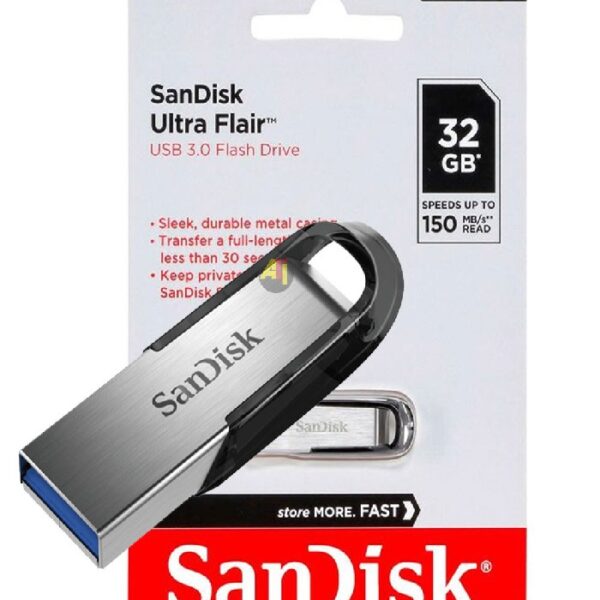 Clé USB 3.0 SanDisk Ultra Flair, 32 Go – Boîtier métallique