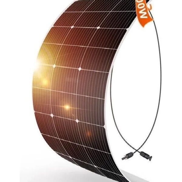 DOKIO Panneau Solaire Souple 100W 12V Monocristallin Semi-Flexible